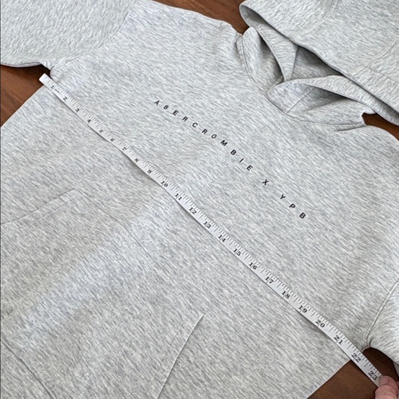 Abercrombie & Fitch YPB Neoknit Active Logo Popover Hoodie Grey Size 15-16 - Picture 6 of 7